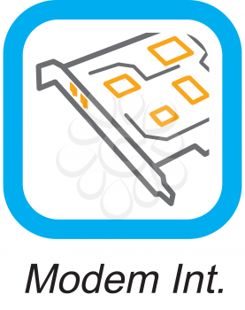 Royalty Free Clipart Image of a Modem Int Button
