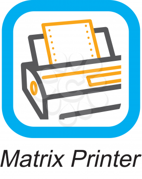 Royalty Free Clipart Image of a Matrix Printer Button