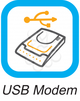 Royalty Free Clipart Image of a USB Modem
