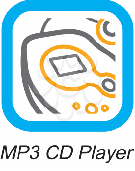 Royalty Free Clipart Image of an MP3 CD Player