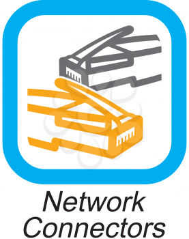 Royalty Free Clipart Image of a Network Connectors Button