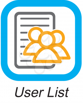 Royalty Free Clipart Image of a User List Button