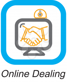 Royalty Free Clipart Image of an Online Dealing Button