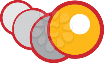 Royalty Free Clipart Image of a Orange and Grey Circle Design
