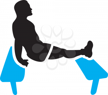 Royalty Free Clipart Image of a Man Doing Bench Presses