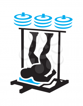 Royalty Free Clipart Image of a Guy Doing Leg Presses