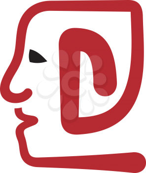 Royalty Free Clipart Image of a Face in Profile