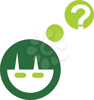 Royalty Free Clipart Image of a Face and Question Mark
