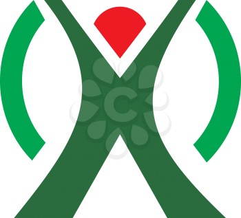 Royalty Free Clipart Image of a Green and Red Design