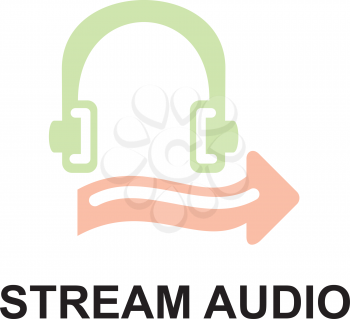 Royalty Free Clipart Image of a Stream Audio Button
