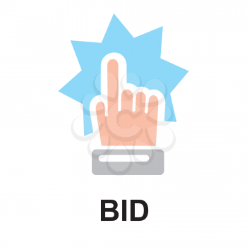 Royalty Free Clipart Image of a Bid Button