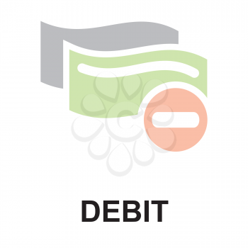 Royalty Free Clipart Image of a Debit Button
