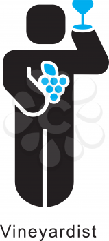 Royalty Free Clipart Image of a Vineyardist