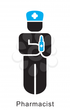 Royalty Free Clipart Image of a Pharmacist