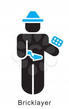 Royalty Free Clipart Image of a Bricklayer
