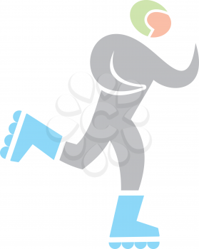 Royalty Free Clipart Image of a Roller Blader