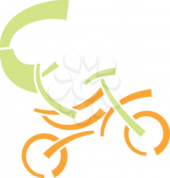 Royalty Free Clipart Image of a Cyclist