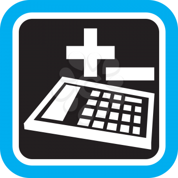 Royalty Free Clipart Image of a Calculator With a Plus and Minus Sign