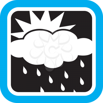 Royalty Free Clipart Image of a Cloud, Rain and the Sun