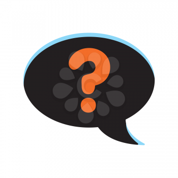 Royalty Free Clipart Image of a Question Mark in a Bubble