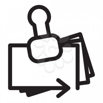 Royalty Free Clipart Image of Papers in a Clip
