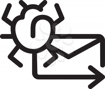 Royalty Free Clipart Image of an Envelope and a Bug