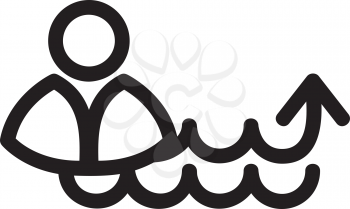 Royalty Free Clipart Image of a Person in the Water
