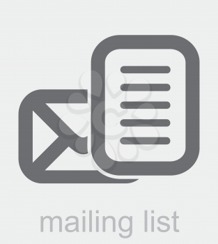 Royalty Free Clipart Image of a Mailing List Icon
