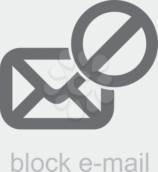 Royalty Free Clipart Image of a Block Email Icon