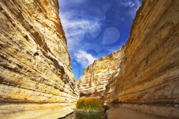 Royalty Free Photo of the Gorge Ein-Avdat During a Drought