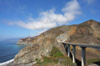 Viaduct on Pacific coast of California

