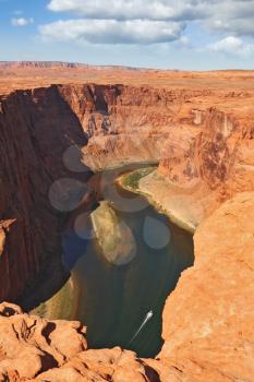 The famous magnificent and dangerous Horseshoe Canyon in the stone desert Navajo Reservation