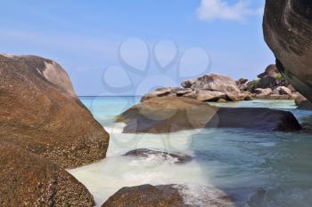 Beautiful cliffs on the famous beaches of the Similan Islands