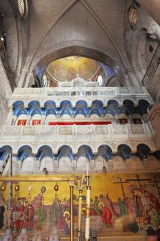 Painting of interior walls and ceilings set in the Temple of the Holy Sepulchre in Jerusalem