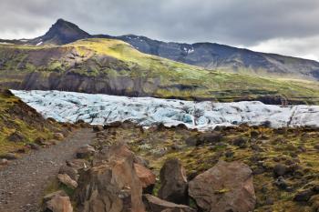 Skaftafell National Park. The southern part of the huge glacier Vatnajokull