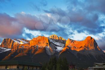 In the morning the first snow in mountain reserve Banff in the north has dropped out.