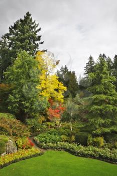Masterpiece of landscape gardening art - Butchard -garden on island Vancouver in Canada