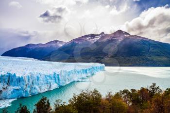 Argentine Province of Santa Cruz, Patagonia. Unique lake and glacier Perito Moreno,  in a mountain valley. The world's third largest fresh water reserve. The concept of active and ecological tourism