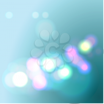 Royalty Free Clipart Image of a Soft Blue Background With Lights