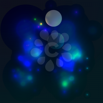 Royalty Free Clipart Image of an Abstract Night Background With Glittering Lightshd