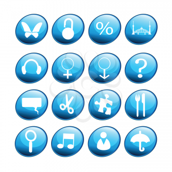 Royalty Free Clipart Image of Blue Buttons