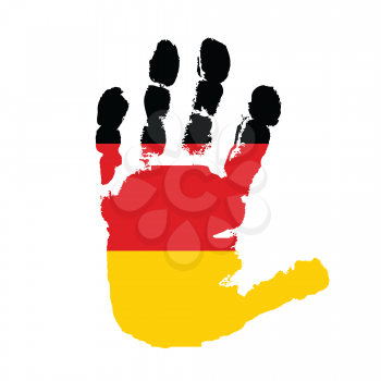 Royalty Free Clipart Image of a German Flag on a Hand