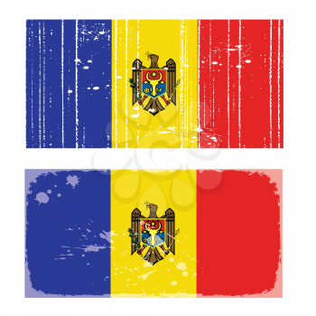 Royalty Free Clipart Image of Two Moldova Flags