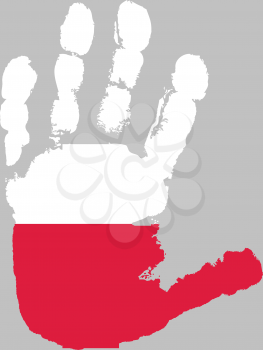 Royalty Free Clipart Image of a Polish Flag on a Palm