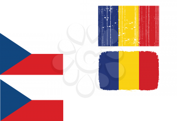 Royalty Free Clipart Image of Romania and Czech Flags