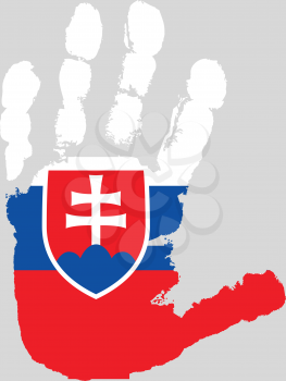 Royalty Free Clipart Image of a Slovakian Flag on a Palm
