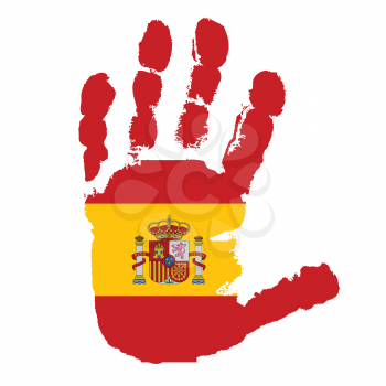 Royalty Free Clipart Image of a Flag of Spain on a Palm
