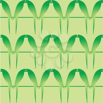 Royalty Free Green Birds Making a Pattern on a Background