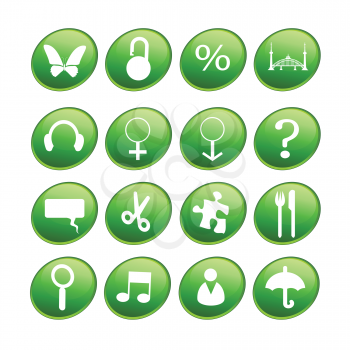Royalty Free Clipart Image of Green Buttons