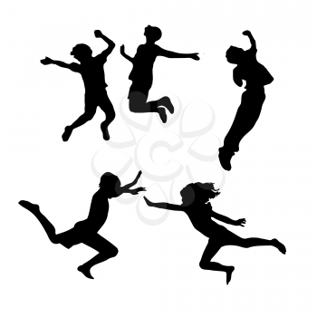 Royalty Free Clipart Image of Jumping Children